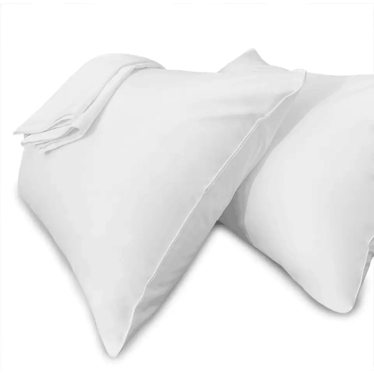 PREMIUM PILLOW CASES, SOLID WHITE PLAIN, ENVELOPE AND ZIPPER STYLE, {250 THREAD COUNT, 60% COTTON 40% POLYESTER}