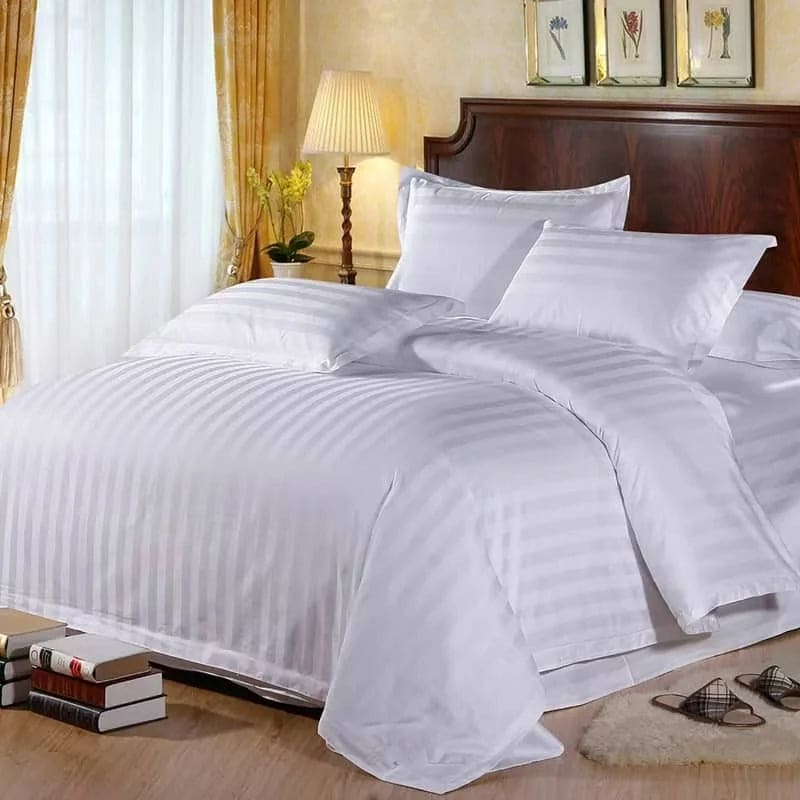 DELUXE COLLECTION HOTEL DUVET COVER, SATIN STRIPED  {300 THREAD COUNT, 5 PCS PER CASE}