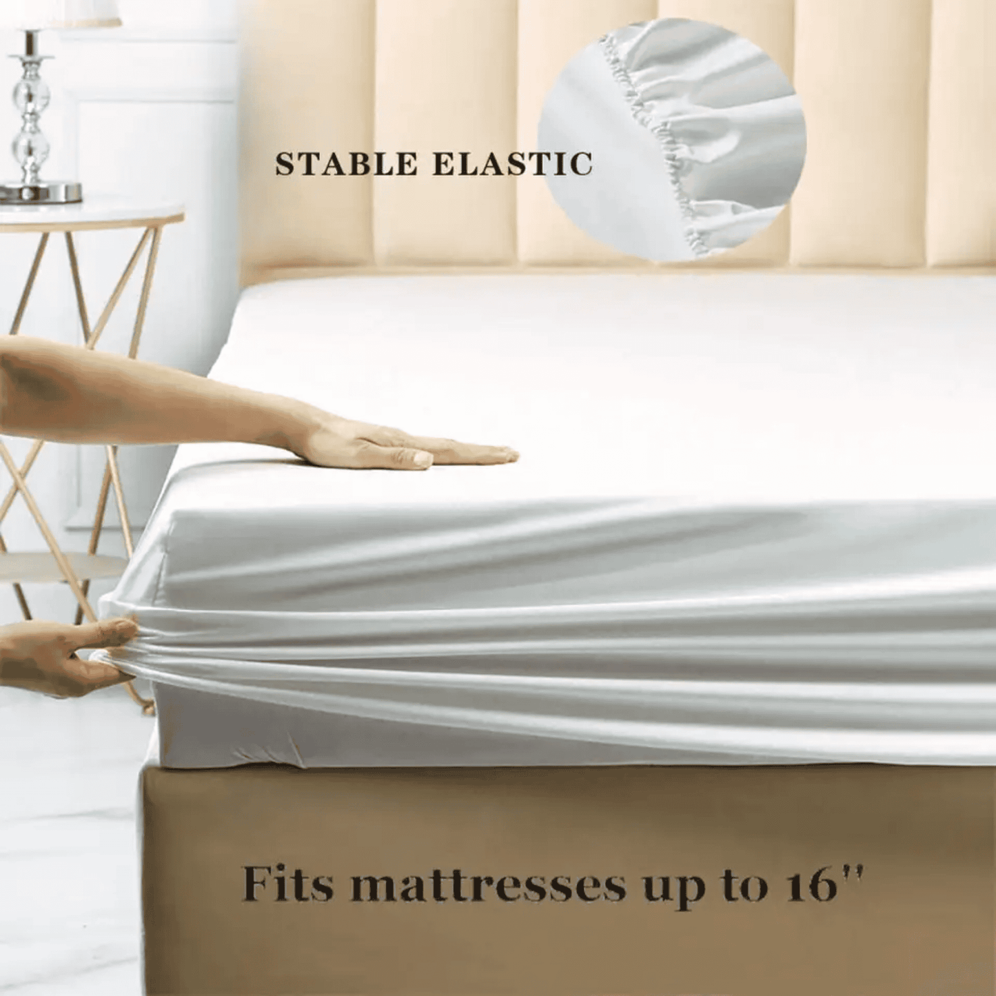 HOTEL FITTED BED SHEETS, ELASTIC ALL AROUND {200 THREAD COUNTS 60% COTTON 40% POLYESTER BLENDED}